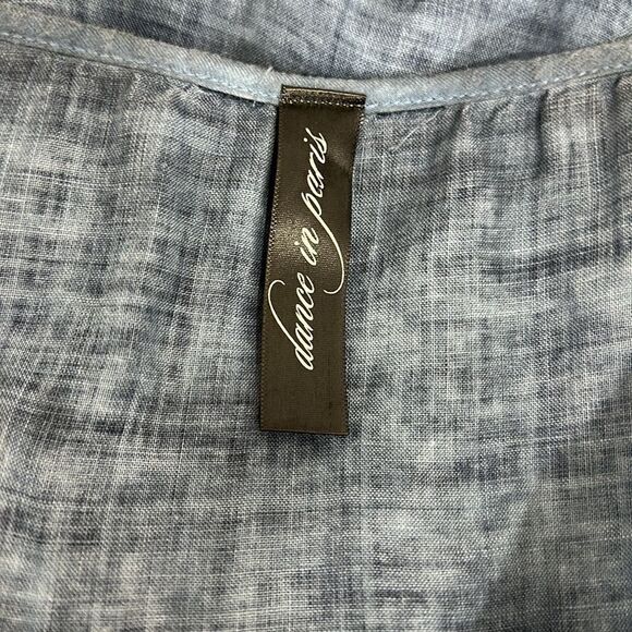 Dance In Paris Blue Chambray Sleeveless Mini Dress Size L - Picture 5 of 9